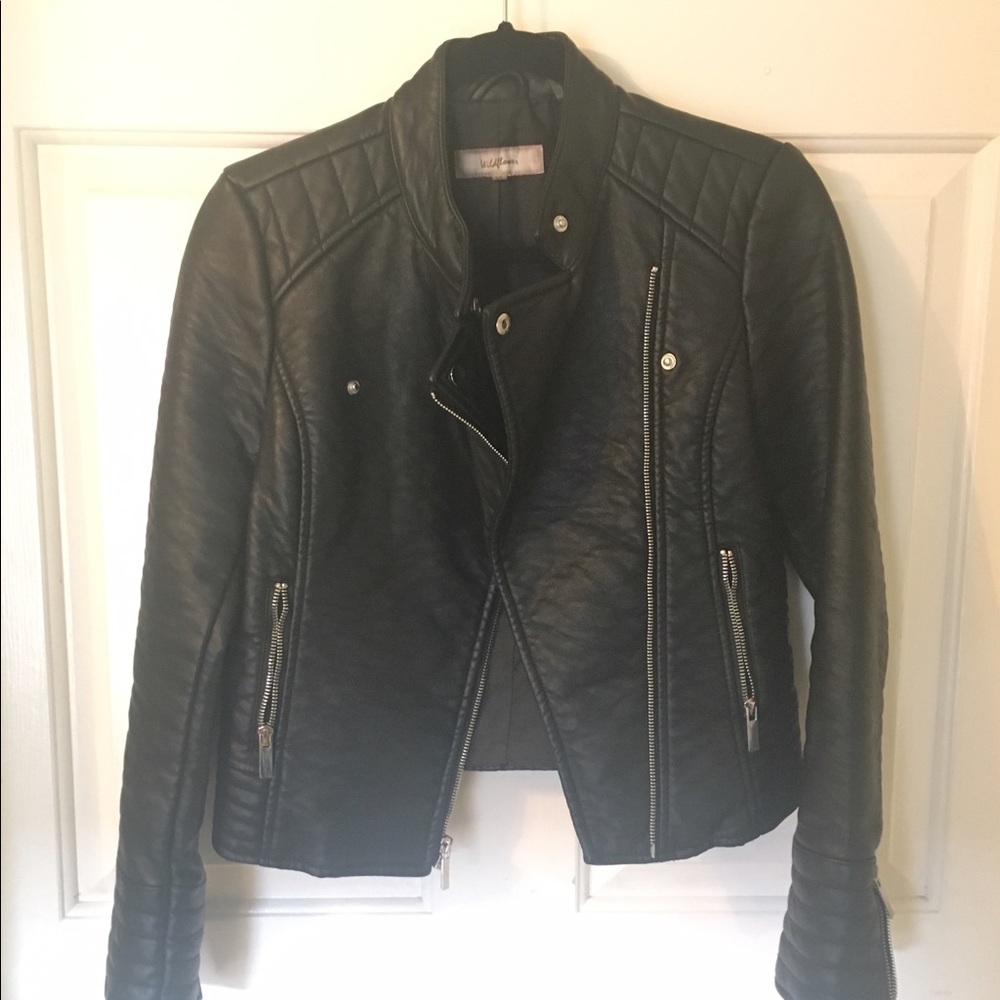 Wildflower Faux Leather Jacket